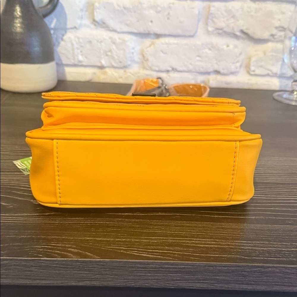 Badgley Mischka Mustard Quilted Crossbody Bag - Picture 4 of 9